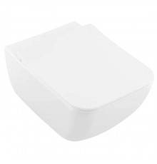 VilleroyBoch Venticello Унитаз подвесной 375*560*330, безободковый, в комплекте сиденье SlimSeat Line, микролифт, цвет альпийский белый. 4611RL01