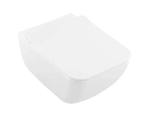 VilleroyBoch Venticello Унитаз подвесной 375*560*330, безободковый, в комплекте сиденье SlimSeat Line, микролифт, цвет альпийский белый. 4611RL01