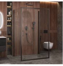 Душевой уголок Cezares Molveno AH 12 140+90 C GM IV, 140х90 см, профиль оружейная сталь, стекло прозрачное