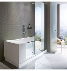 DURAVIT Shower + Bath Bathtub Ванна 170х75хh210.5см, прямоугольная с входной дверью и душевой шторкой ЗЕРКАЛЬНОЙ, SX - левосторонняя, цвет: белый. 700403000100000,  791246000001000