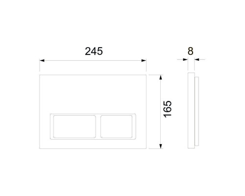 TECE Панель смыва TECESpring с прямоугольными кнопками, цвет: черный матовый. 9940204