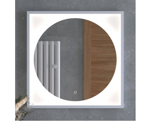 Зеркало Defesto Eclipse DF 2227S 70х70 белая рама, с LED-подсветкой, 4500К, сенсорный выключатель Зеркало Defesto Eclipse DF 2227S 70х70 белая рама, с LED-подсветкой, 4500К, сенсорный выключатель