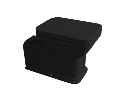 Kerasan Waldorf Унитаз 65х37см., напольный, пристенный, Prolungato, цвет: черный матовый. 411631