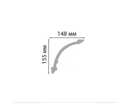 Плинтус потолочный гладкий DECOMASTER 96273 (155х148х2400мм) Плинтус потолочный гладкий DECOMASTER 96273 (155х148х2400мм)