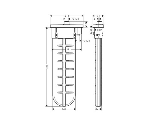 Hansgrohe sBox Внешняя часть с прямоугольной розеткой, цвет: матовый черный. 28010670