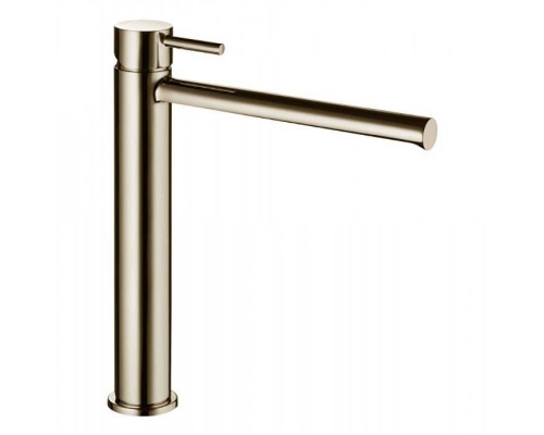 Bossini Oki Смеситель для раковины, на 1 отв., высокий с заглушкой 1rdquo;1/4, цвет: никель шлифованный. Z005303.094