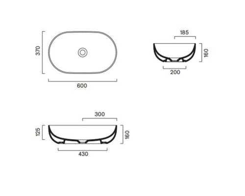 Catalano Sfera Раковина накладная 60x37хh16см, цвет: белый глянцевый. 0522610001