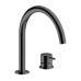 Almar Mixers Смеситель для раковины, 2 отв., без донного клапана, цвет: черный металл брашированный PVD. E214005.AB