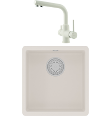Комплект Мойка кухонная Lemark Sinara 400-U 9910064 жасмин + Смеситель Comfort LM3061PJS жасмин