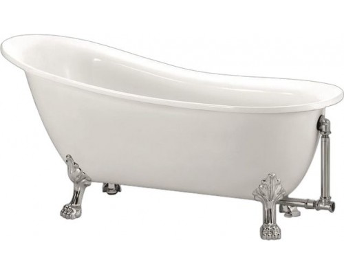 Акриловая ванна BelBagno BB06-1550 155x75 см, правая, отдельностоящая, белая, овальная, на ножках