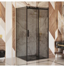 Душевой уголок Ambassador Benefit 19022201HBB-80HBB 120х80 см, профиль черный, стекло тонированное
