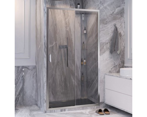 Душевая дверь в нишу Ambassador Forsa 17021116AX 100 см, профиль хром, стекло прозрачное