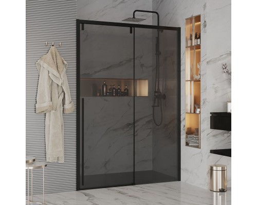 Душевая дверь в нишу Ambassador Intense 110022203IBB 140 см, профиль черный