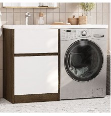 Тумба с раковиной AQUATON Лондри 60 L, дуб кантри, белый
