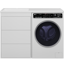 Тумба с раковиной Brevita Grafit 60 L, под стиральную машину, раковина Kamilla