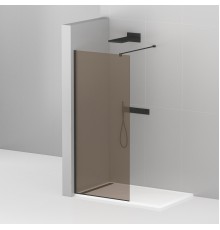 Душевая перегородка Cezares Liberta -L-1-80-120-BR-NERO профиль черный, стекло бронза