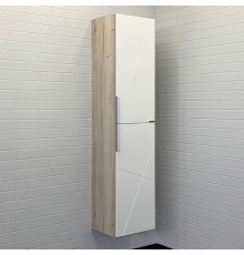 Шкаф пенал для ванной Comforty Мерано 35 дуб дымчатый, белый