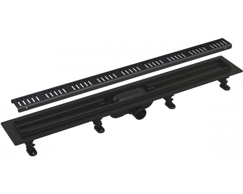 Душевой трап (лоток) AlcaPlast APZ10Black APZ10BLACK-650M с решеткой и опорами