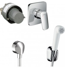 Гигиенический душ Hansgrohe 32127000 со смесителем, С ВНУТРЕННЕЙ ЧАСТЬЮ