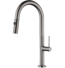 Смеситель для кухни Kaiser Merkur 26466-15 сталь, с гибким изливом