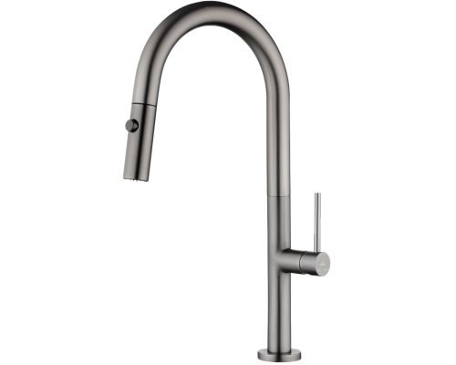 Смеситель для кухни Kaiser Merkur 26466-15 сталь, с гибким изливом