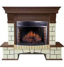 Комплект Электрокамин Royal Flame Dioramic 25 LED FX широкоформатный очаг + Портал Pierre Luxe темный дуб под очаг Dioramic 25 LED FX