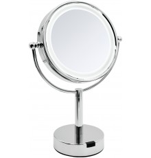 Косметическое зеркало Ridder Aurora О3204100 с подсветкой, двухстороннее, поворотное, хром