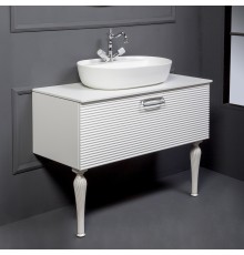 Тумба с раковиной Armadi Art Vallessi Avangarde Linea 100 белая, с накладной раковиной