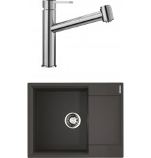 Комплект Мойка Omoikiri Daisen 65 черная + Смеситель Blanco Ambis-S 523119