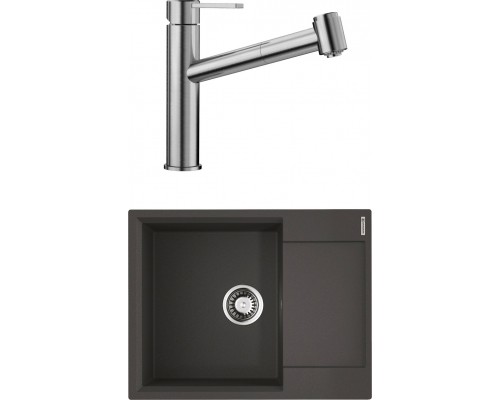 Комплект Мойка Omoikiri Daisen 65 черная + Смеситель Blanco Ambis-S 523119