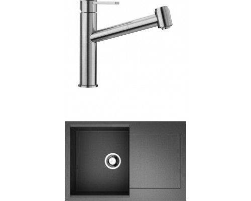 Комплект Мойка Omoikiri Daisen 78-BL черная + Смеситель Blanco Ambis-S 523119