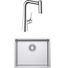 Комплект Мойка Omoikiri TADZAVA 54-U/I ULTRA-IN + Смеситель Hansgrohe Metris M71 14834000 хром