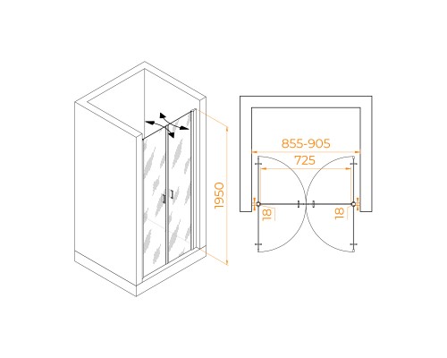 Душевая дверь RGW PA-104 900 Душевая дверь RGW PA-104 900