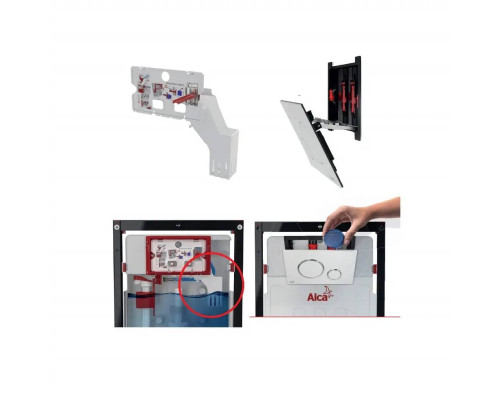 AM101/1120-4:1 RU M670-0001 AlcaPlast Инсталляция с белой глянцевой кнопкой и шумоизоляцией AM101/1120+M670+M91 (AM101/1120-4:1 RU M670-0001)