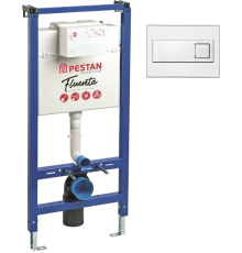 Система инсталляции для унитазов Pestan Fluenta 40006356 + Кнопка смыва Pestan Fluenta Diamond 40006365 белая