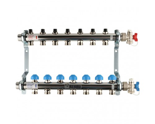 *12180711001 REHAU RAUTHERM S Распределительный коллектор HKV на 7 контуров нерж .сталь (без шаровых кранов) (12180711001)