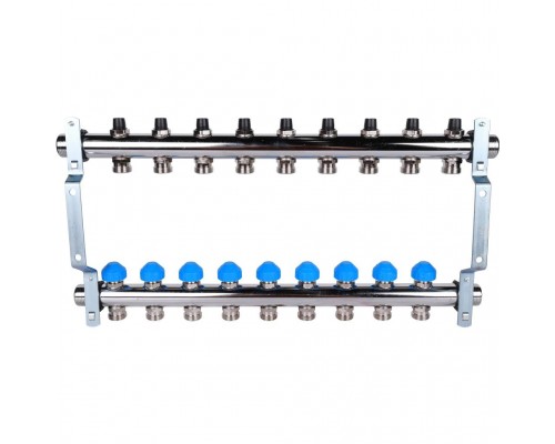 *12180911001 REHAU RAUTHERM S Распределительный коллектор HKV на 9 контуров нерж .сталь (без шаровых кранов) (12180911001)