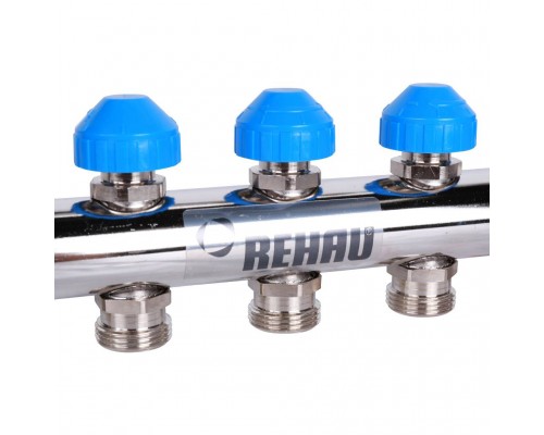 *12180911001 REHAU RAUTHERM S Распределительный коллектор HKV на 9 контуров нерж .сталь (без шаровых кранов) (12180911001)