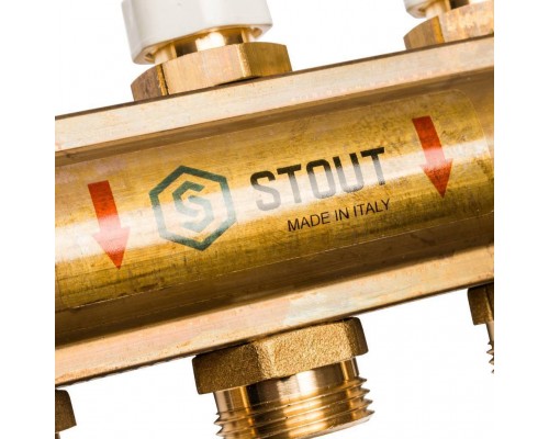 Распределительный коллектор из латуни без расходомеров STOUT 11 выходов (SMB 0468 000011) Распределительный коллектор из латуни без расходомеров STOUT 11 выходов (SMB 0468 000011)