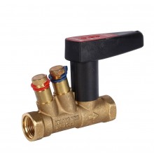 Балансировочный клапан Meibes р/р BALLOREX Venturi FODRV PN25 DN15 с измерительными нипелями, запорный без дренажа (ME 80597.403)