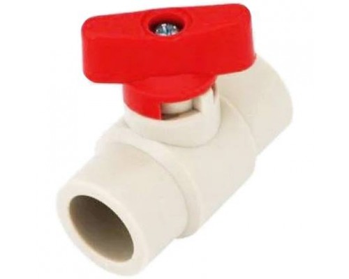 Мини-кран шаровой Kalde d=32 с белой ручкой для полипропиленовых труб под сварку (цвет белый) (3242-vlm-320000)