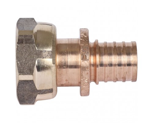 Переходник REHAU RAUTITAN с накидной гайкой 16-G 1/2 RX+ для труб из сшитого полиэтилена аксиальный (14563351001)