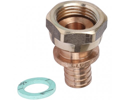 Переходник REHAU RAUTITAN с накидной гайкой 16-G 1/2 RX+ для труб из сшитого полиэтилена аксиальный (14563351001)