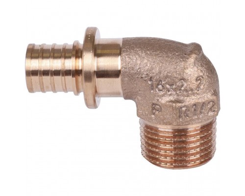 Угольник-переходник REHAU RAUTITAN с наружной резьбой 16-R 1/2 RX+ для труб из сшитого полиэтилена аксиальный (14563471001)