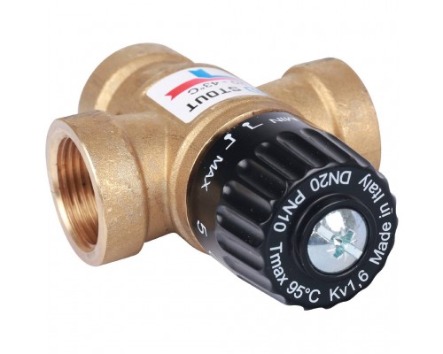 Термостатический смесительный клапан для систем отопления и ГВС STOUT 3/4 ВР 20-43°С KV 1,6 SVM-0110-164320 (SVM-0110-164320)