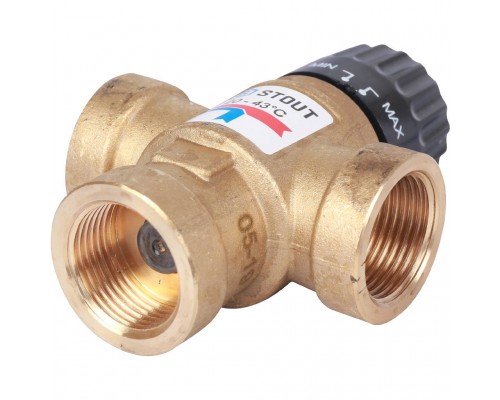 Термостатический смесительный клапан для систем отопления и ГВС STOUT 3/4 ВР 20-43°С KV 1,6 SVM-0110-164320 (SVM-0110-164320)