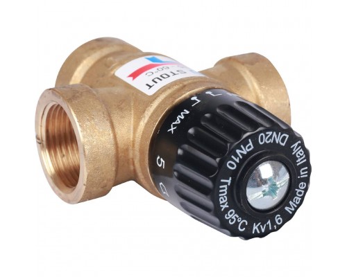 Термостатический смесительный клапан STOUT для систем отопления и ГВС 3/4 ВР 35-60°С KV 1,6 SVM-0110-166020 (SVM-0110-166020)