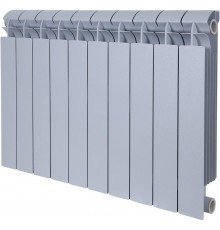 Радиатор биметаллический Global STYLE PLUS 500 10 секций боковое подключение (цвет cod.08 grigio argento opaco metallizzato 2676 (серый)) 155271 (155271)