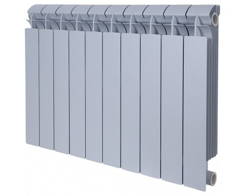 Радиатор биметаллический Global STYLE PLUS 500 10 секций боковое подключение (цвет cod.08 grigio argento opaco metallizzato 2676 (серый)) 155271 (155271)