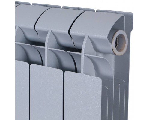 Радиатор биметаллический Global STYLE PLUS 500 10 секций боковое подключение (цвет cod.08 grigio argento opaco metallizzato 2676 (серый)) 155271 (155271)